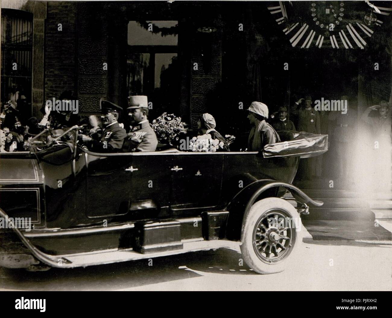 Begrüssung Ihrer Majestät Kaiser in Zita durch die Villacher Schuljugend am 4.juin.1917. Banque D'Images
