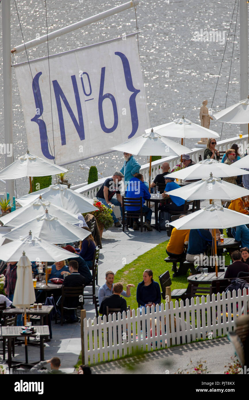 Portmeirion, le Nord du Pays de Galles le 7 septembre 2018 : Festival no 6 est multi-award-winning de la musique, festival des arts et de la culture que tout se déroule dans le beauti Banque D'Images
