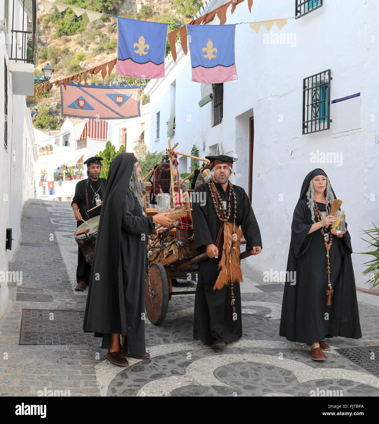 Animations de rue lors d'une fiesta espagnole Banque D'Images