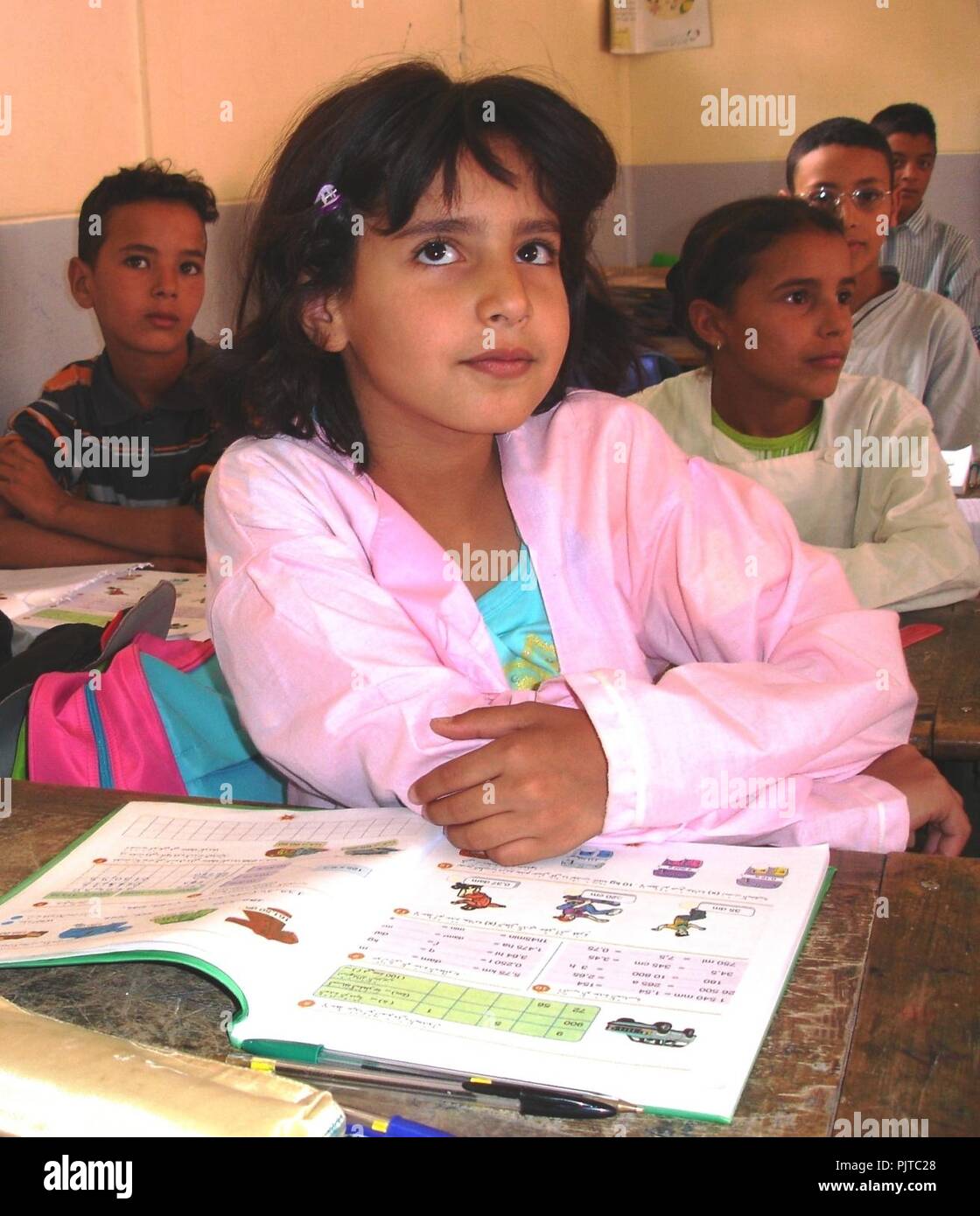 L'éducation de base au Maroc par l'USAID. Banque D'Images