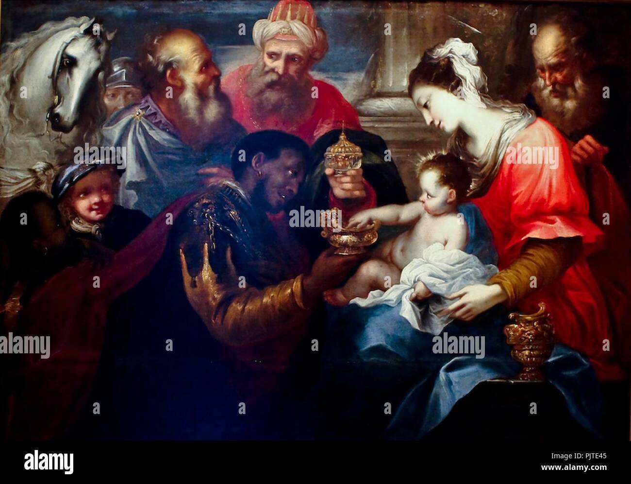 Bartolomeo Biscaino Adoration des Mages. Banque D'Images