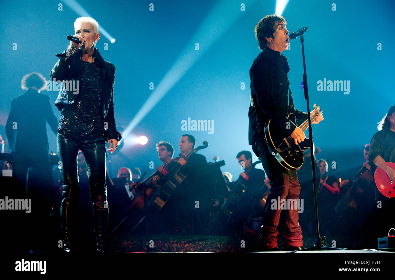 Le groupe de rock suédois Roxette effectuant à la 25e édition de la Night of the Proms à Anvers (Belgique, 23/10/2009) Banque D'Images