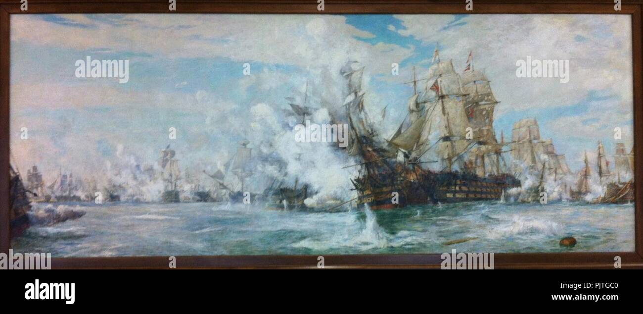 Bataille de Trafalgar par William Lionel Wyllie, la tour Juno, la BFC Halifax en Nouvelle-Écosse. Banque D'Images