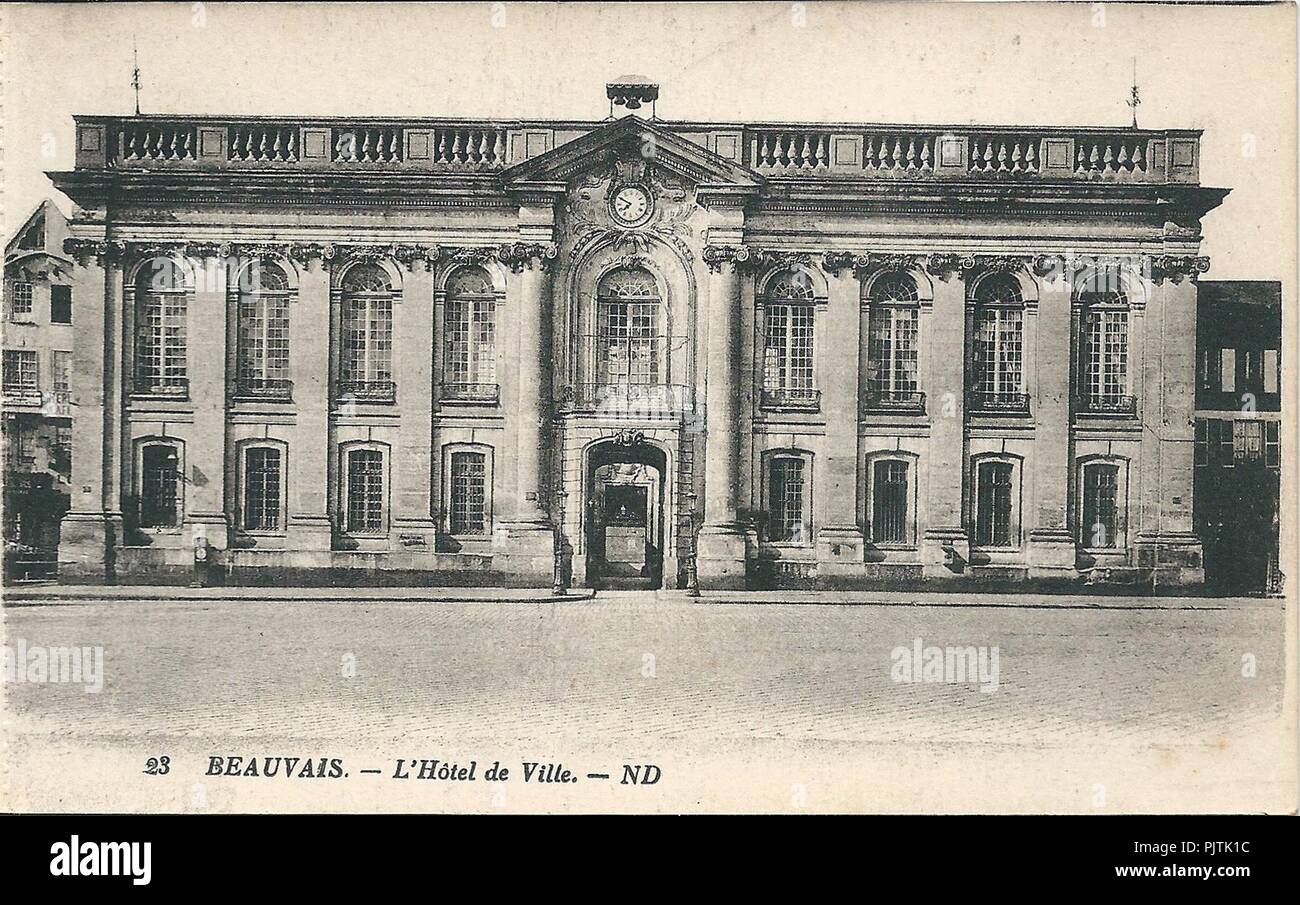 Beauvais-FR-60-CPA-hôtel de ville-01. Banque D'Images