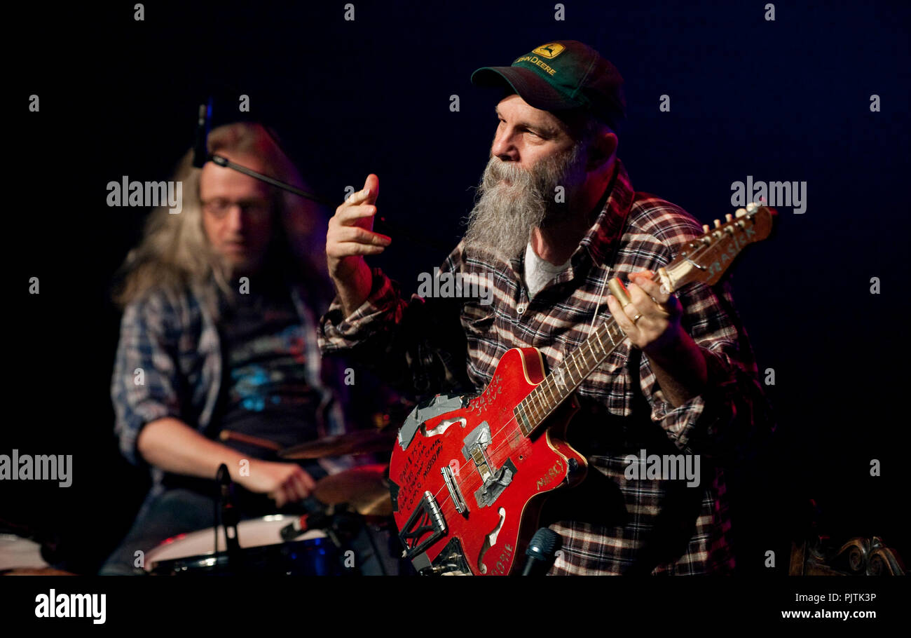 Seasick Steve en concert à l'Ancienne Belgique, Bruxelles (Belgique, 17/02/2009) Banque D'Images