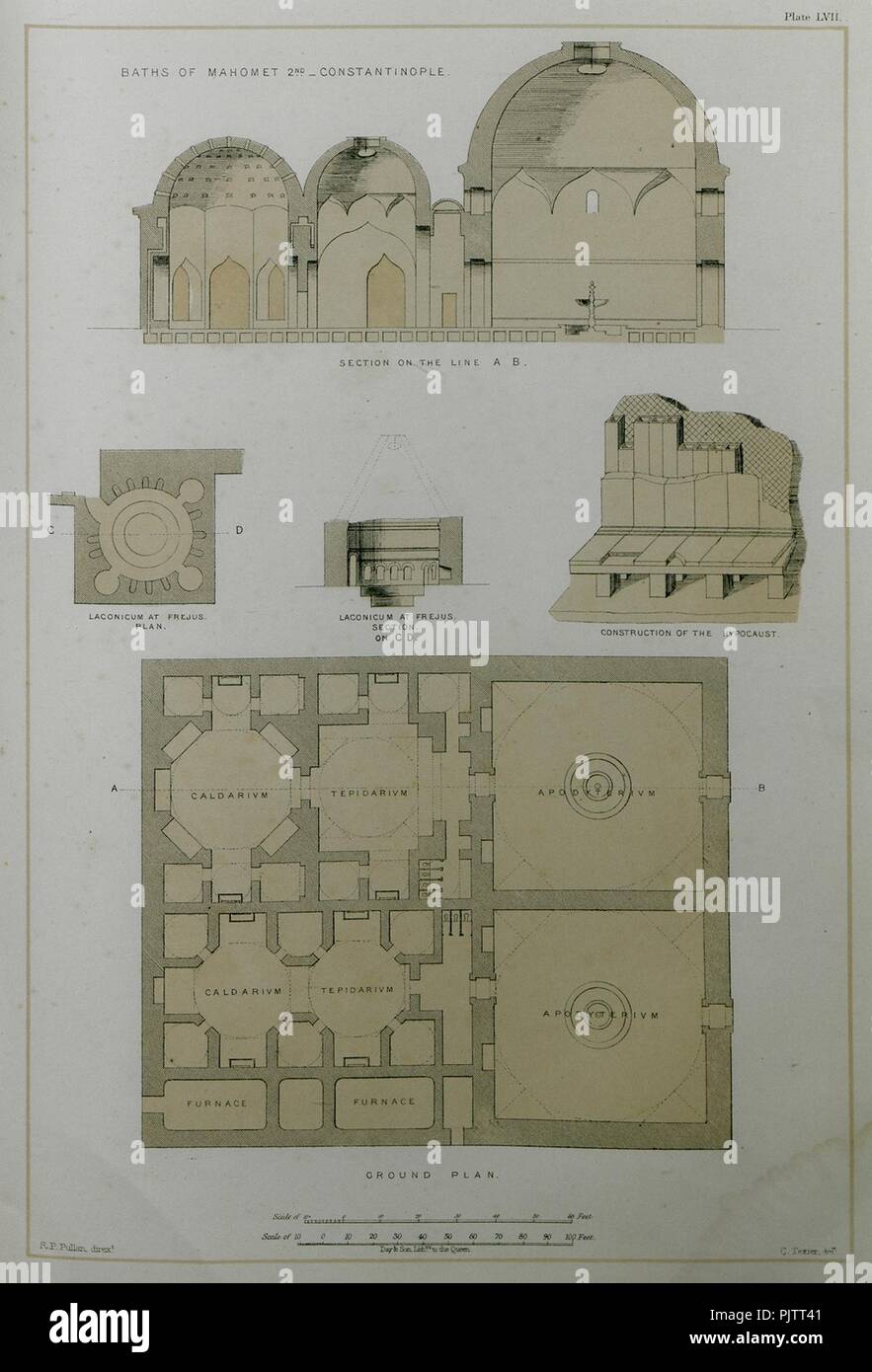 Thermes de Mahomet II Constantinople - Texier Charles - 1864. Banque D'Images