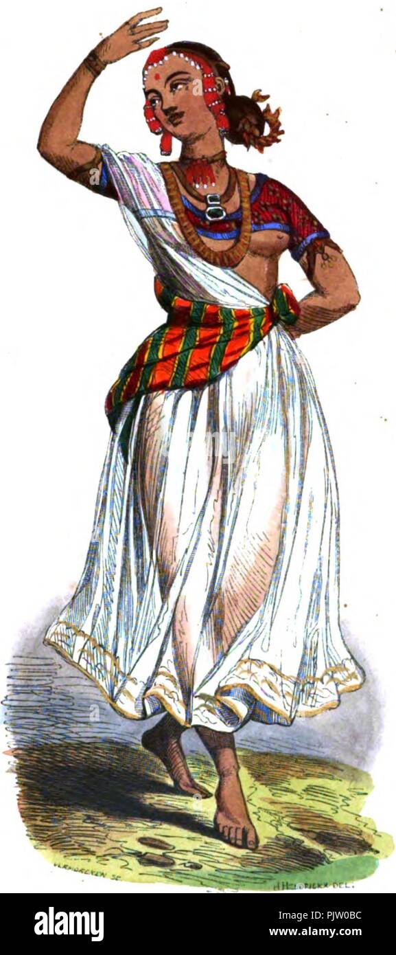(Bayadére Indoustan). Auguste Wahlen. Mœurs, usages et costumes de tous les peuples du monde. 1843. Banque D'Images