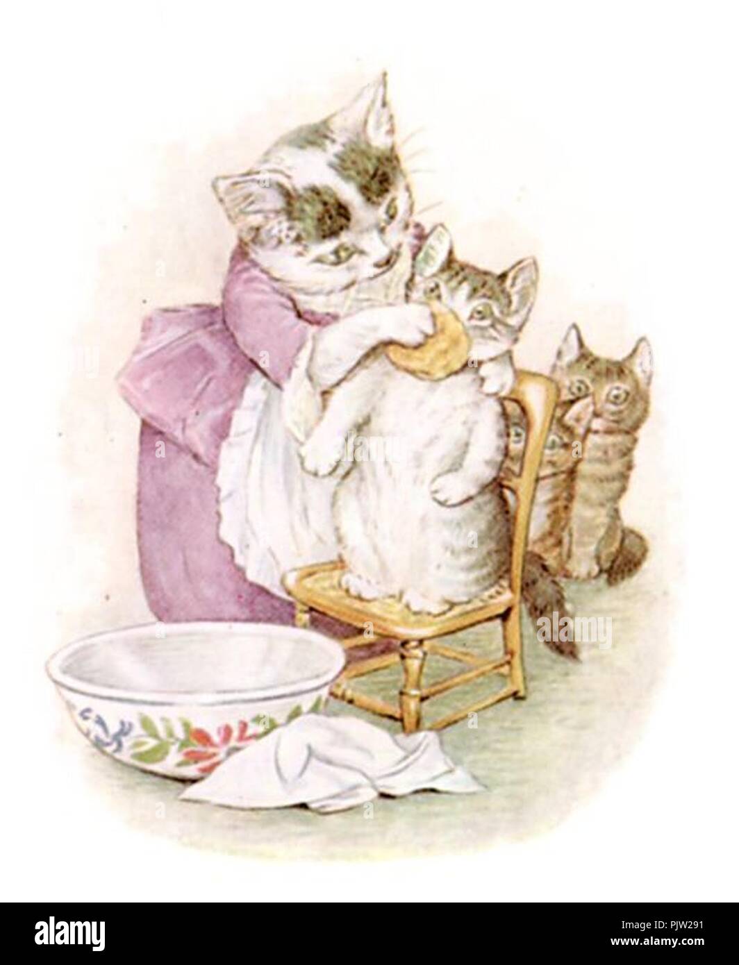 Beatrix Potter - l'histoire de Tom chaton - Illustration à partir de la p 14. Banque D'Images