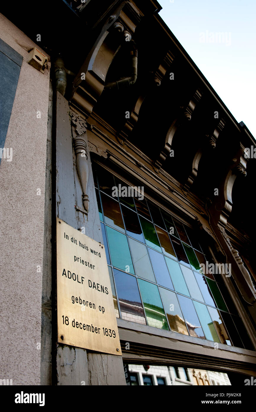 La maison où Adolf Daens est né en 1839 à Alost (Belgique, 04/08/2009) Banque D'Images