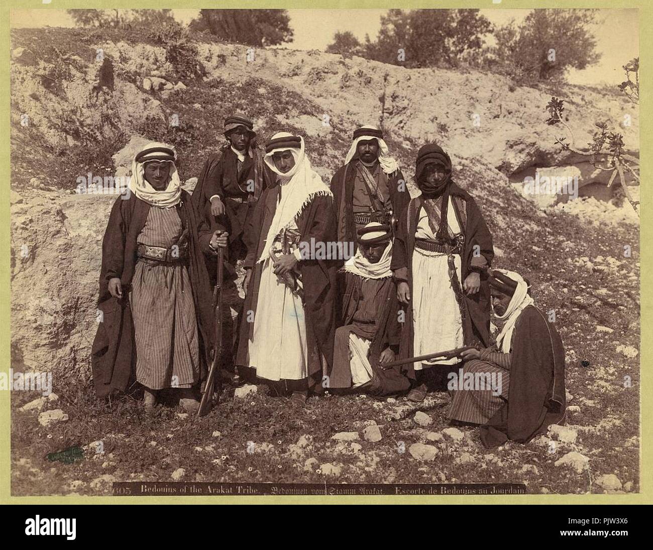 Arakat bédouins de la tribu. Bedouinen vom stamm Arfat. Escorte de bédouins au Jourdain - colonie américaine, Jérusalem. Banque D'Images