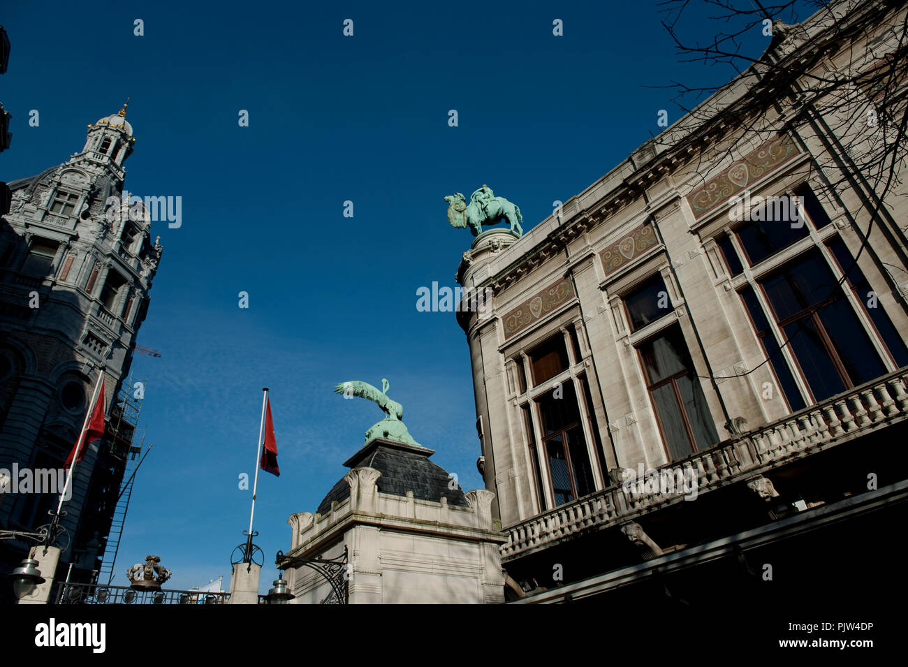 L'entrée historique de la Zoo d'Anvers sur la place Astrid (Belgique, 18/03/2009) Banque D'Images