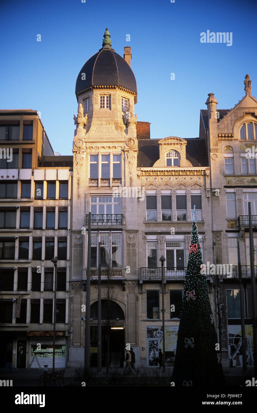 L'ancien façades du Zoo d'Anvers sur la place Astrid (Belgique, 02/01/2008) Banque D'Images