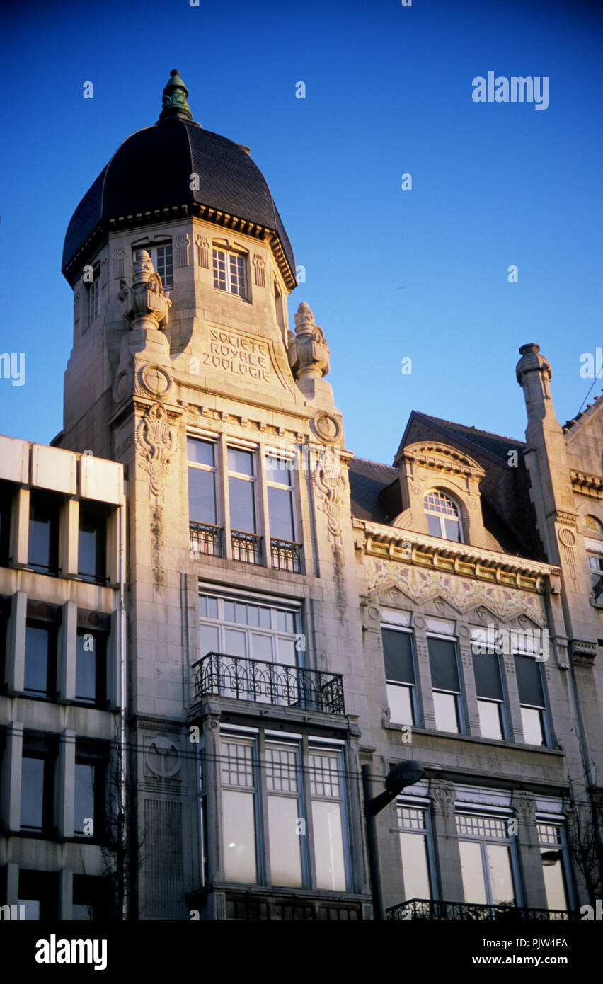 L'ancien façades du Zoo d'Anvers sur la place Astrid (Belgique, 02/01/2008) Banque D'Images