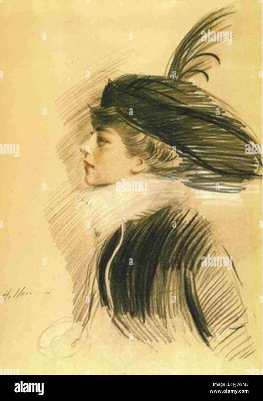 Belle da Costa Greene par Paul-Cesar Helleu c 1913. Banque D'Images