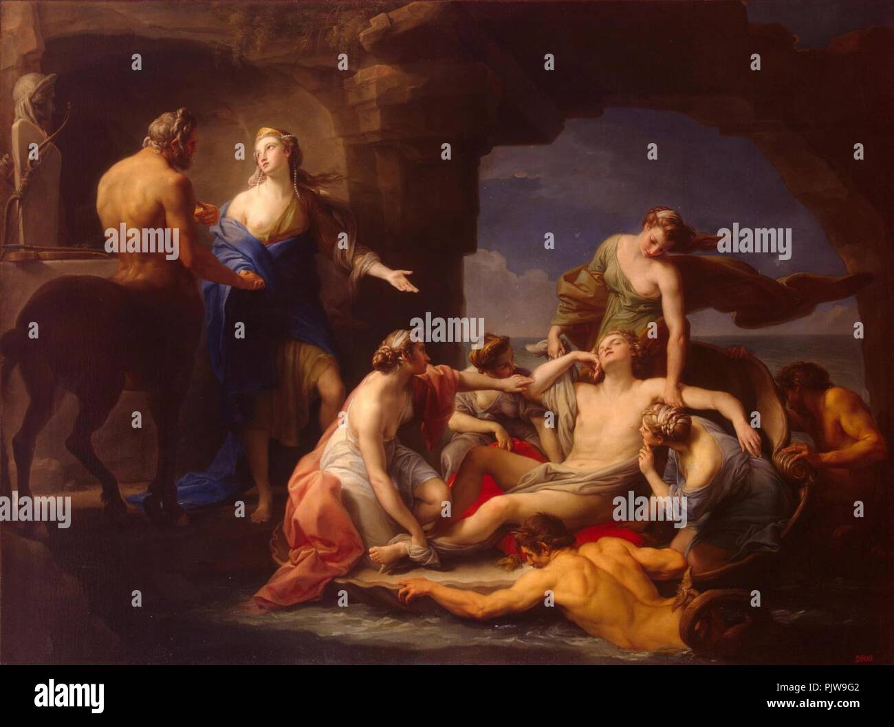 Pompeo Batoni - Teti richiama Achille dal Centauro Chirone (1770). Banque D'Images