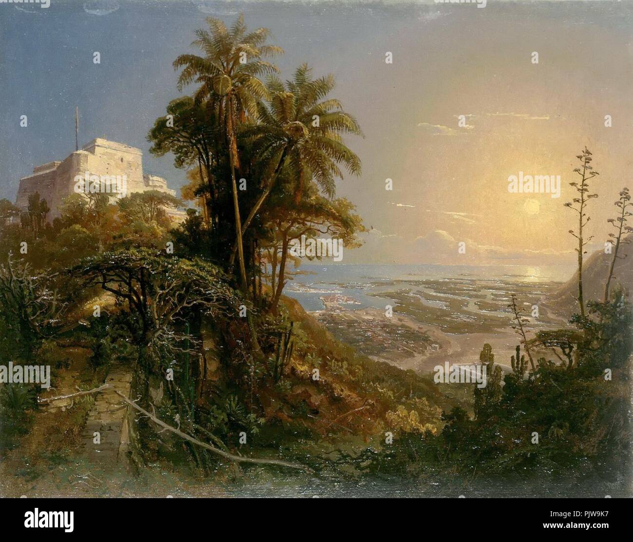 Vista de Puerto Cabello (1843) Ferdinand Bellermann.. Banque D'Images