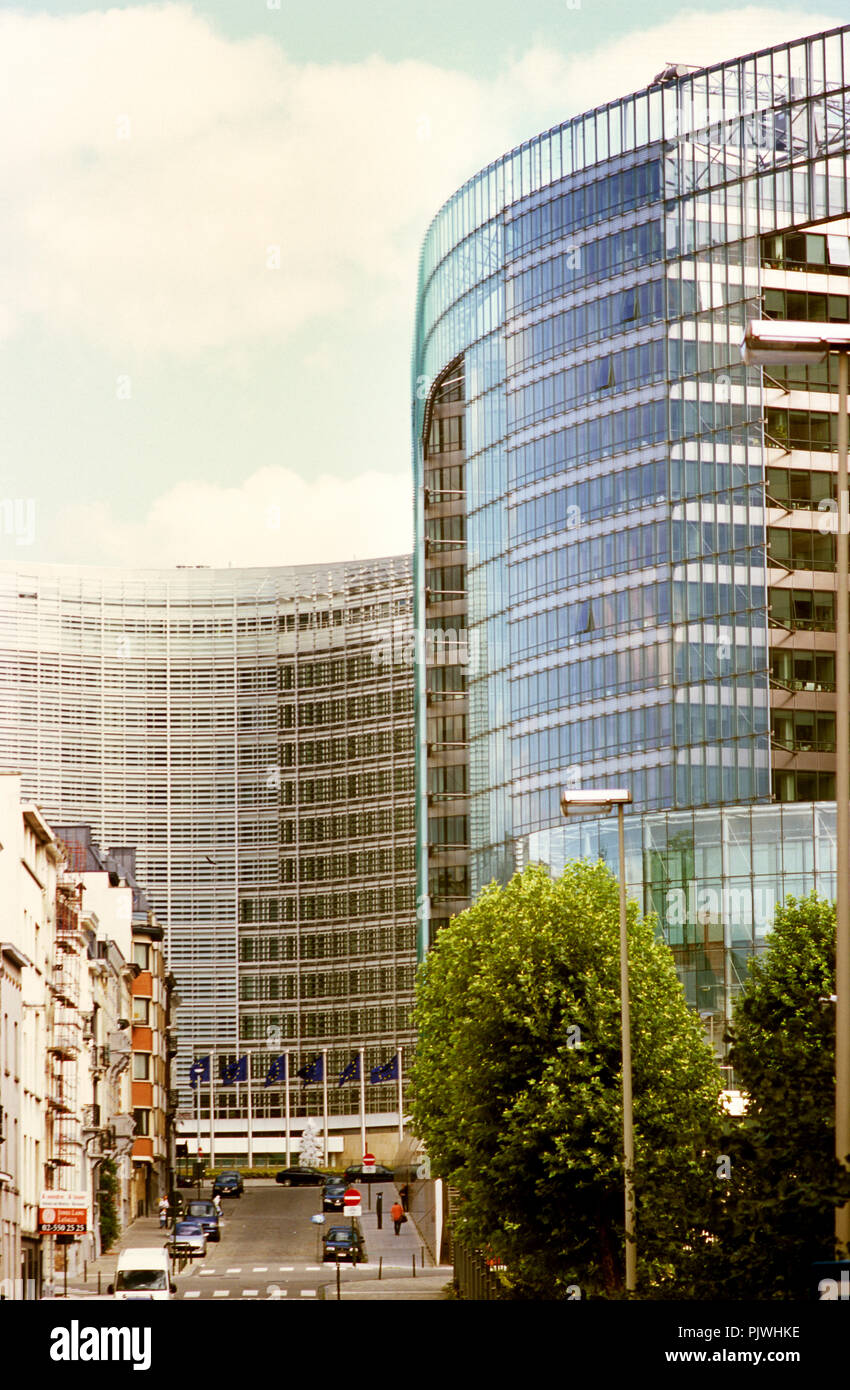 Le Berlaymont, siège de la Commission européenne à Bruxelles (Belgique, 18/08/2006) Banque D'Images