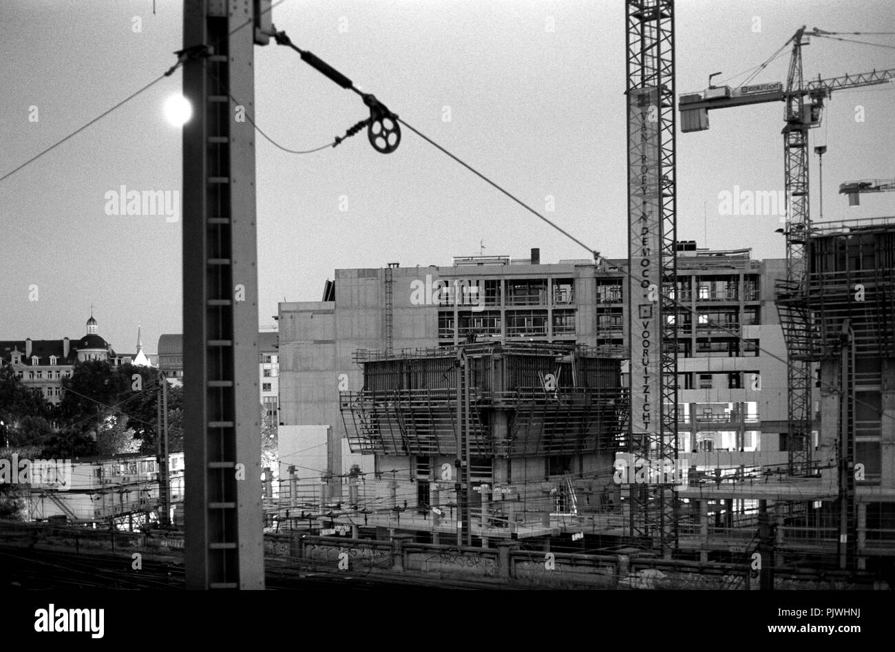 Site de construction du Covent Garden Tour B à Bruxelles (Belgique, 07/2005) Banque D'Images