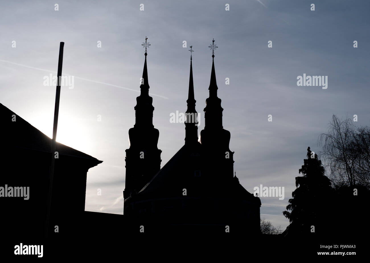 Le 18e siècle de style baroque de l'église St Nicholas à Eupen, capitale de l'eurorégion Meuse-rhin et de la Communauté germanophone de Belgique (Belgiu Banque D'Images