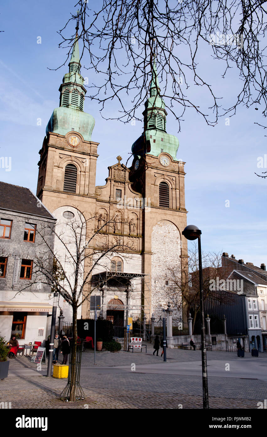 Le 18e siècle de style baroque de l'église St Nicholas à Eupen, capitale de l'eurorégion Meuse-rhin et de la Communauté germanophone de Belgique (Belgiu Banque D'Images