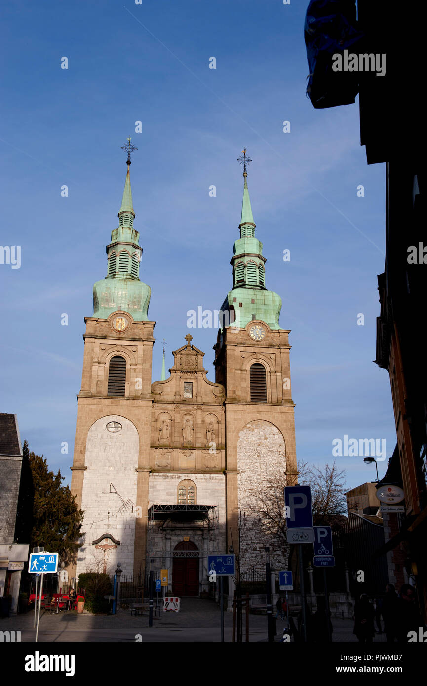 Le 18e siècle de style baroque de l'église St Nicholas à Eupen, capitale de l'eurorégion Meuse-rhin et de la Communauté germanophone de Belgique (Belgiu Banque D'Images