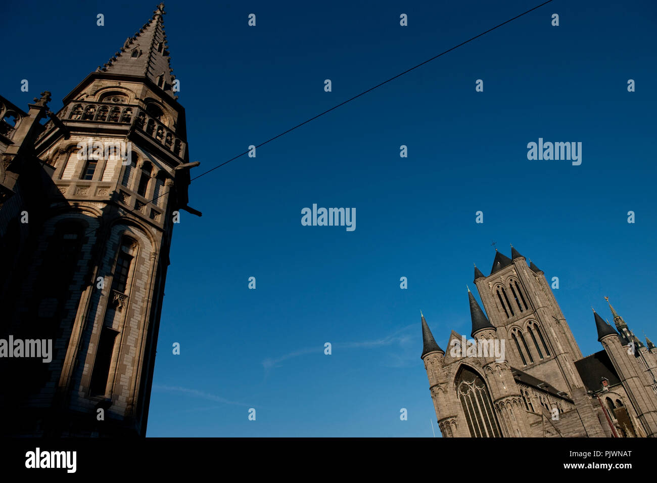 L'église St Nicolas sur la place Emile Braun à Gand (Belgique, 20/03/2009) Banque D'Images