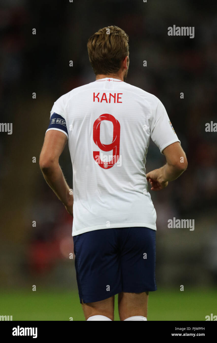 Londres, Royaume-Uni. Le 8 septembre 2018. Harry Kane (E) lors de l'UEFA Ligue des Nations Unies a, Groupe 4, entre l'Angleterre et l'Espagne, au stade de Wembley, Londres, le 8 septembre 2018. **Cette photo est pour un usage éditorial uniquement** Crédit : Paul Marriott/Alamy Live News Banque D'Images