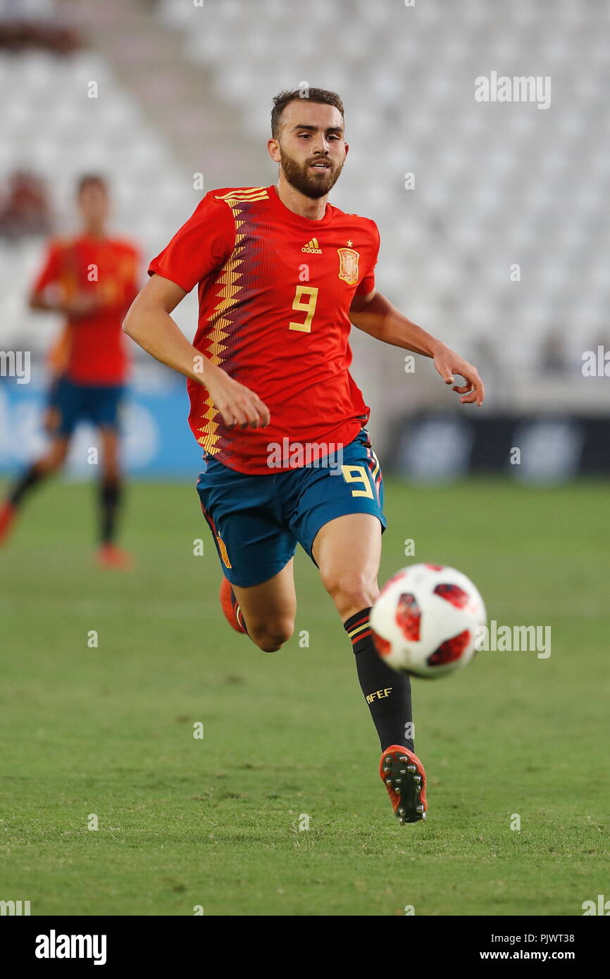 Cordoue, Espagne. Sep 6, 2018. Borja Mayoral (ESP) Football/Football : joueurs de moins de 21 tour de qualification du Championnat match entre l'Espagne 3-0 U21 U21 L'Albanie à l'Estadio El Arcangel à Cordoba, Espagne . Credit : Mutsu Kawamori/AFLO/Alamy Live News Banque D'Images