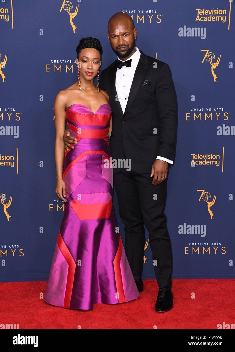 Los Angeles, CA, USA. Sep 8, 2018. 08 septembre 2018 - Los Angeles, Californie - Sonequa Martin-Green Kenric, vert. 2018 Creative Arts Emmy Awards - Salle de presse tenue au Théâtre de Microsoft. Crédit photo : Birdie Thompson/AdMedia Crédit : Birdie Thompson/AdMedia/ZUMA/Alamy Fil Live News Banque D'Images