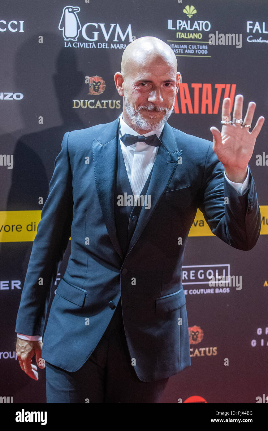 Vérone, Italie. Le 8 septembre 2018. L'ACTEUR ITALIEN GIANMARCO TOGNAZZI CONCERT D'Andrea Bocelli'S NIGHT DANS L'ARÈNE DE VÉRONE Verona (Italie) le 9 septembre 2018 PHOTO PAR FILIPPO RUBIN Crédit : Filippo Rubin/Alamy Live News Banque D'Images