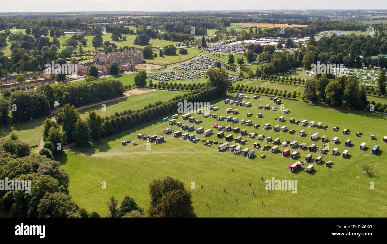 Burghley horse trials à Stamford à partir de l'air Banque D'Images