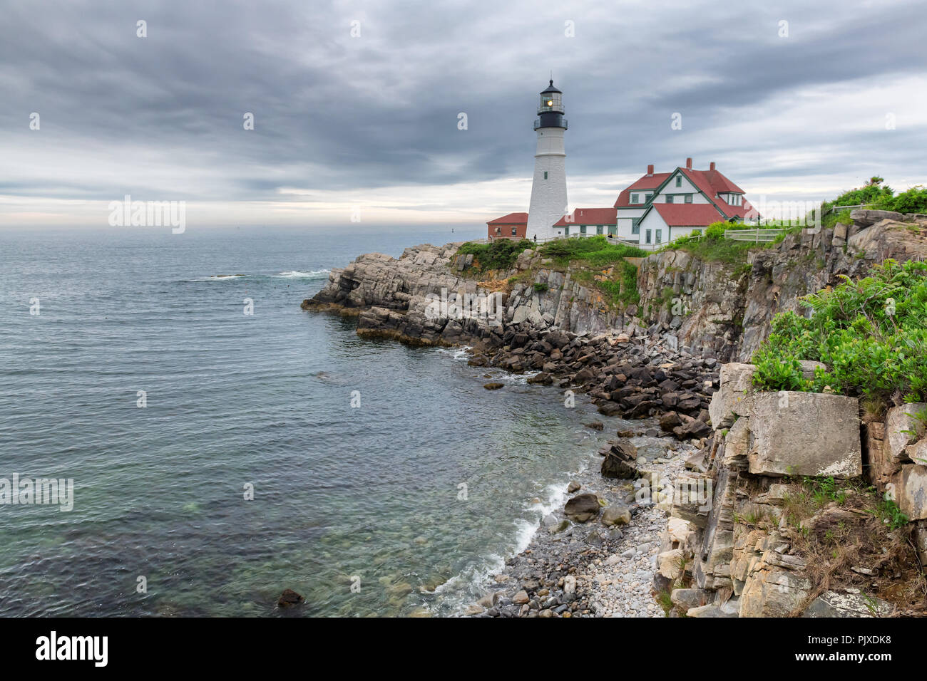 Le Portland Head Lighthouse à Cape Elizabeth, Maine, USA Banque D'Images