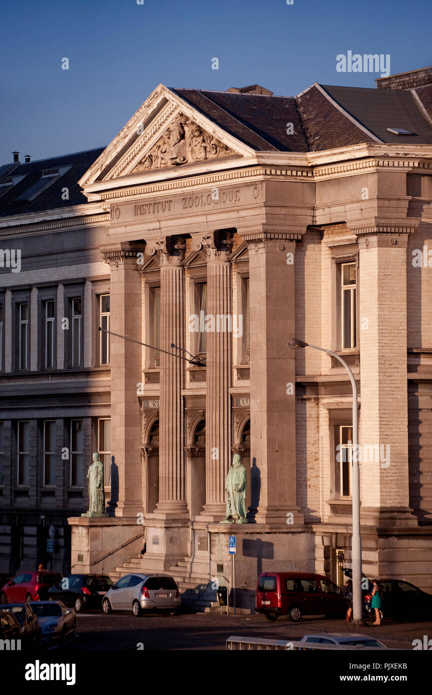 Le 19e siècle le long de l'Institut de Zoologie Edouard Van Beneden quay à Liège (Belgique, 30/09/2011) Banque D'Images