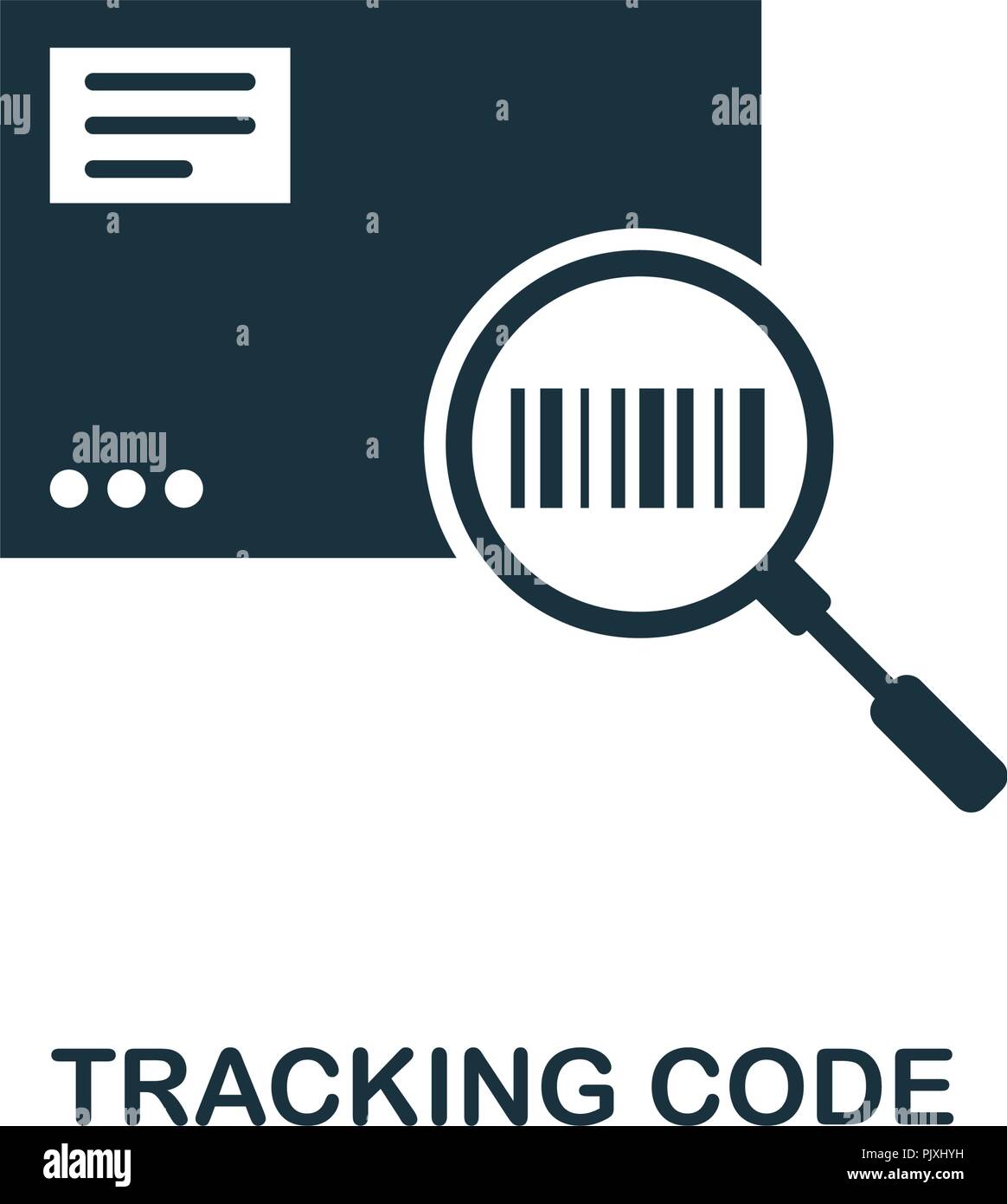 L'icône Code de suivi. Design style monochrome de prestation logistique collection. L'ASSURANCE-CHÔMAGE. Pictogramme simple parfait Pixel tracking code icône. Web design, l'app Illustration de Vecteur