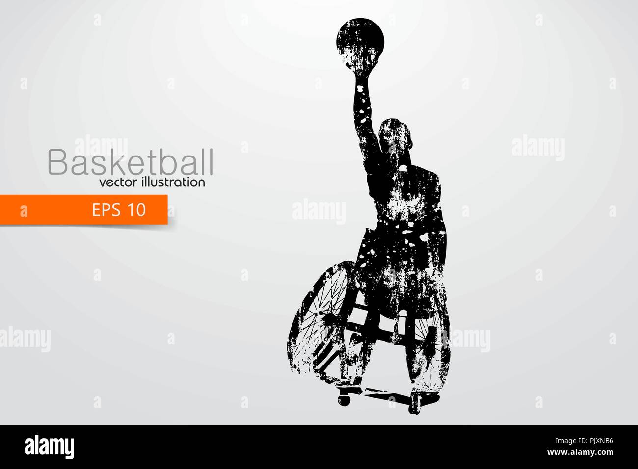 Joueur de basket-ball à mobilité. Le texte sur un calque séparé, la couleur peut être changée en un clic. Vector illustration Illustration de Vecteur