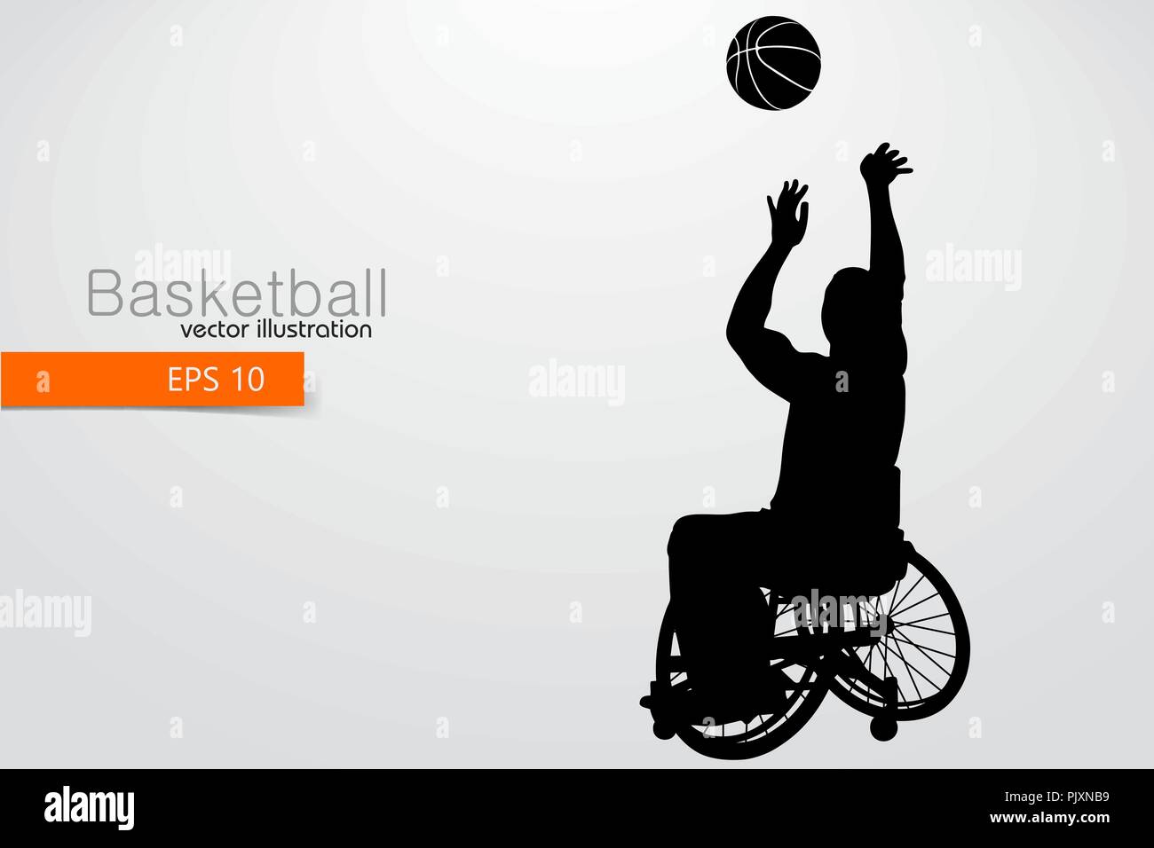 Joueur de basket-ball à mobilité. Le texte sur un calque séparé, la couleur peut être changée en un clic. Vector illustration Illustration de Vecteur