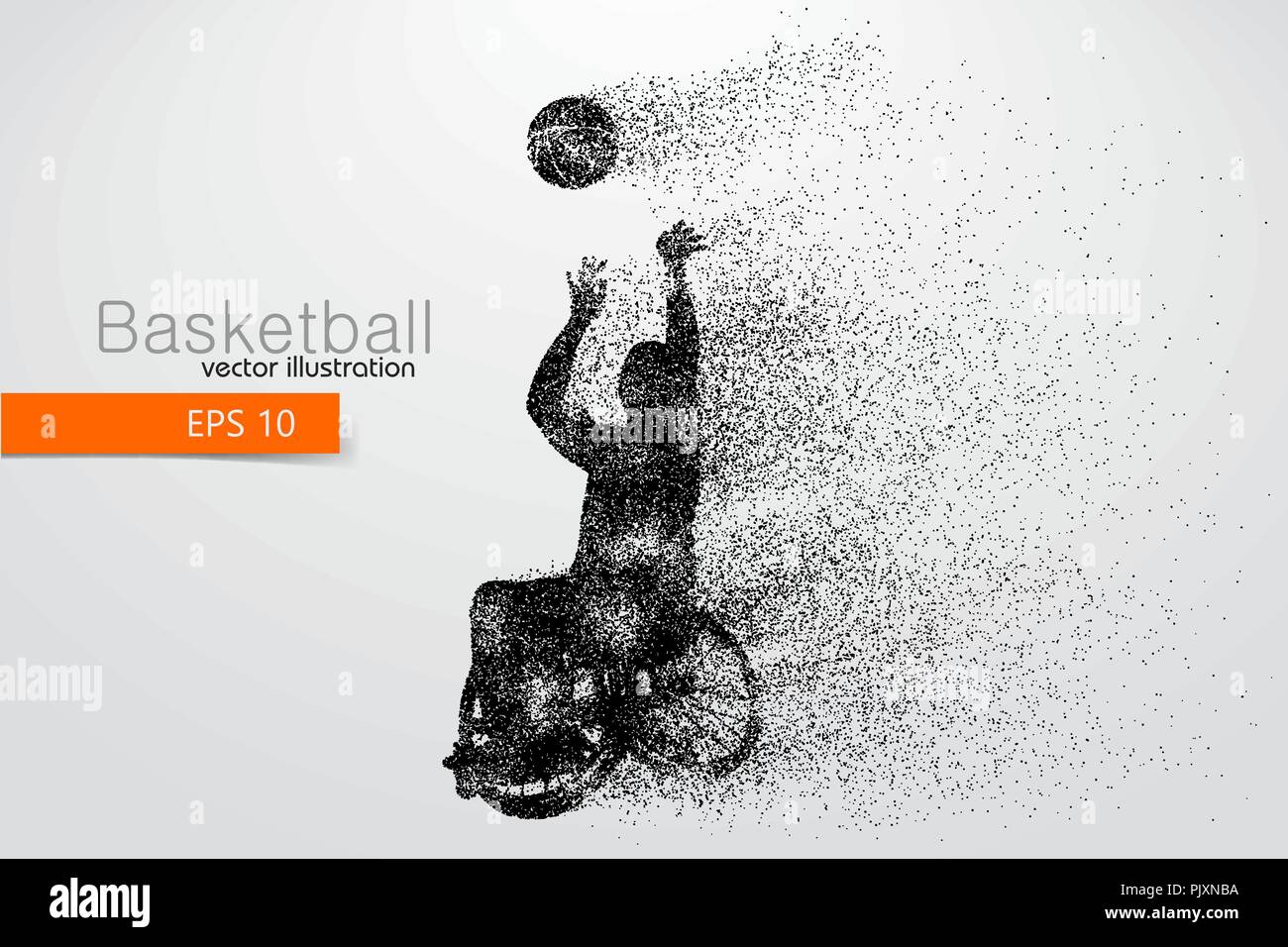 Joueur de basket-ball à mobilité. Le texte sur un calque séparé, la couleur peut être changée en un clic. Vector illustration Illustration de Vecteur