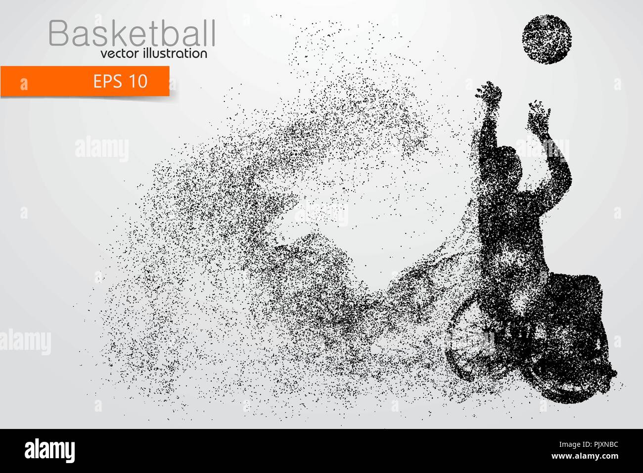 Joueur de basket-ball à mobilité. Le texte sur un calque séparé, la couleur peut être changée en un clic. Vector illustration Illustration de Vecteur