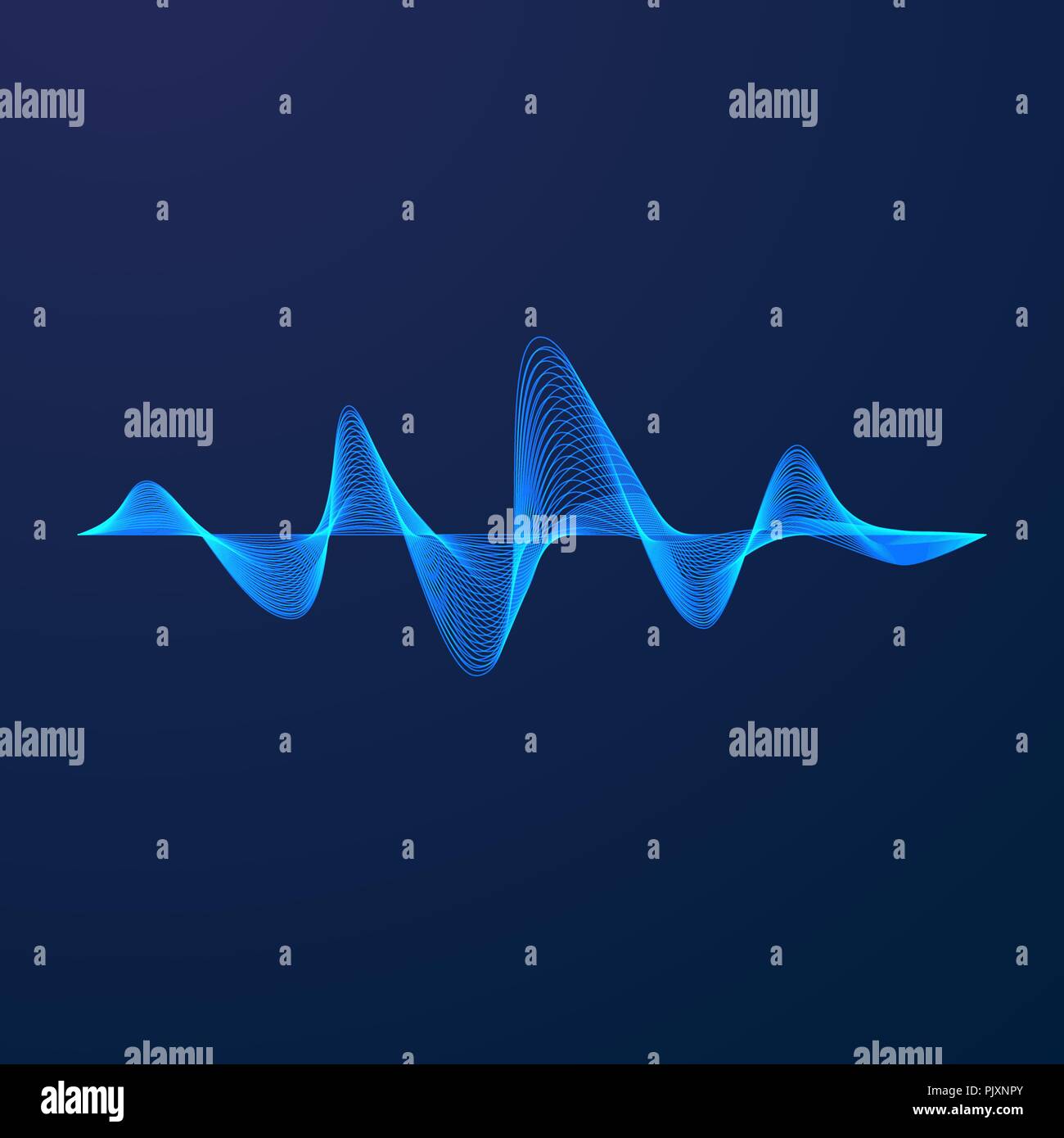 Onde sonore. Motif de l'égaliseur. Abstract blue waveform numérique. Vector illustration Illustration de Vecteur