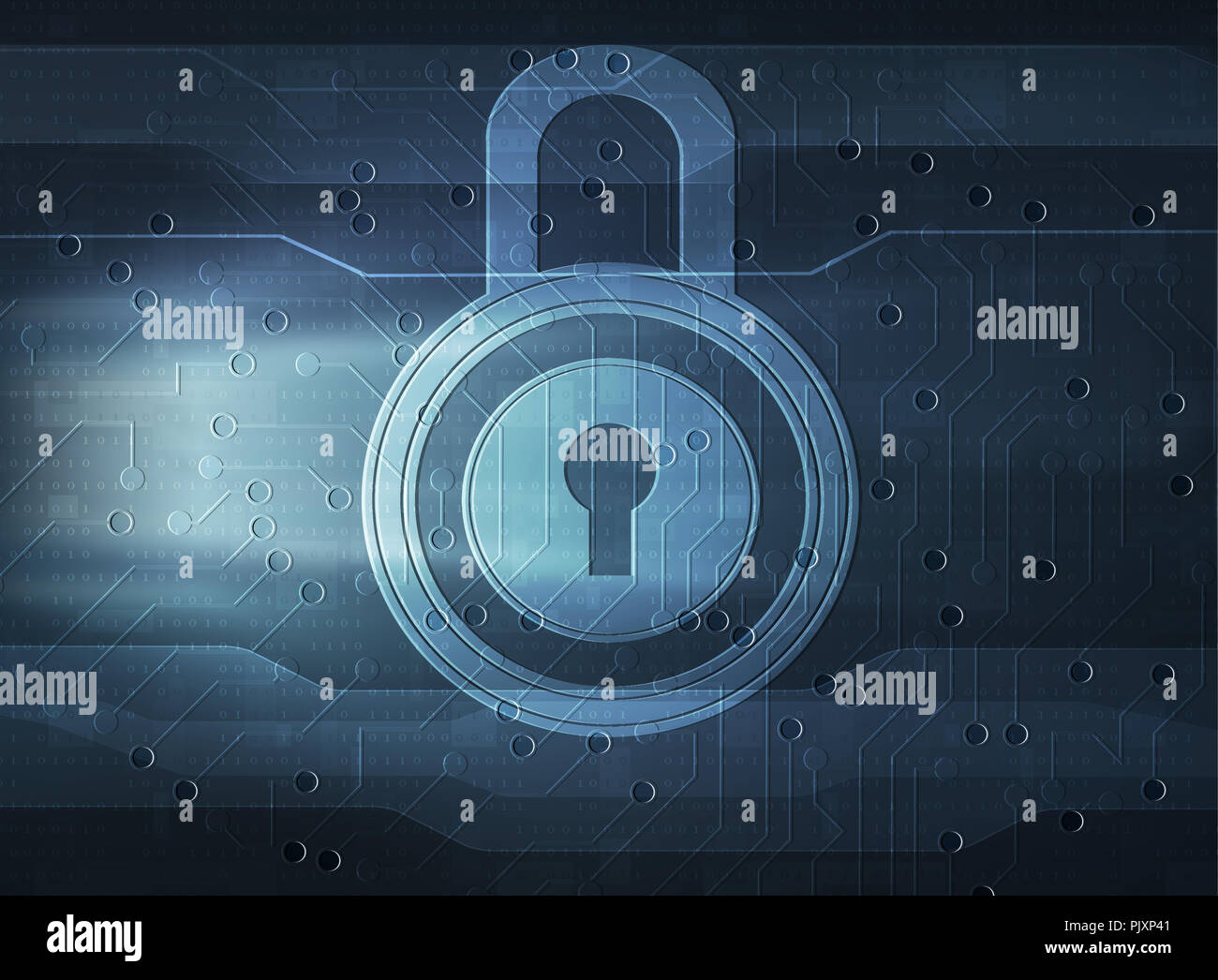 La technologie lock bleu Banque D'Images