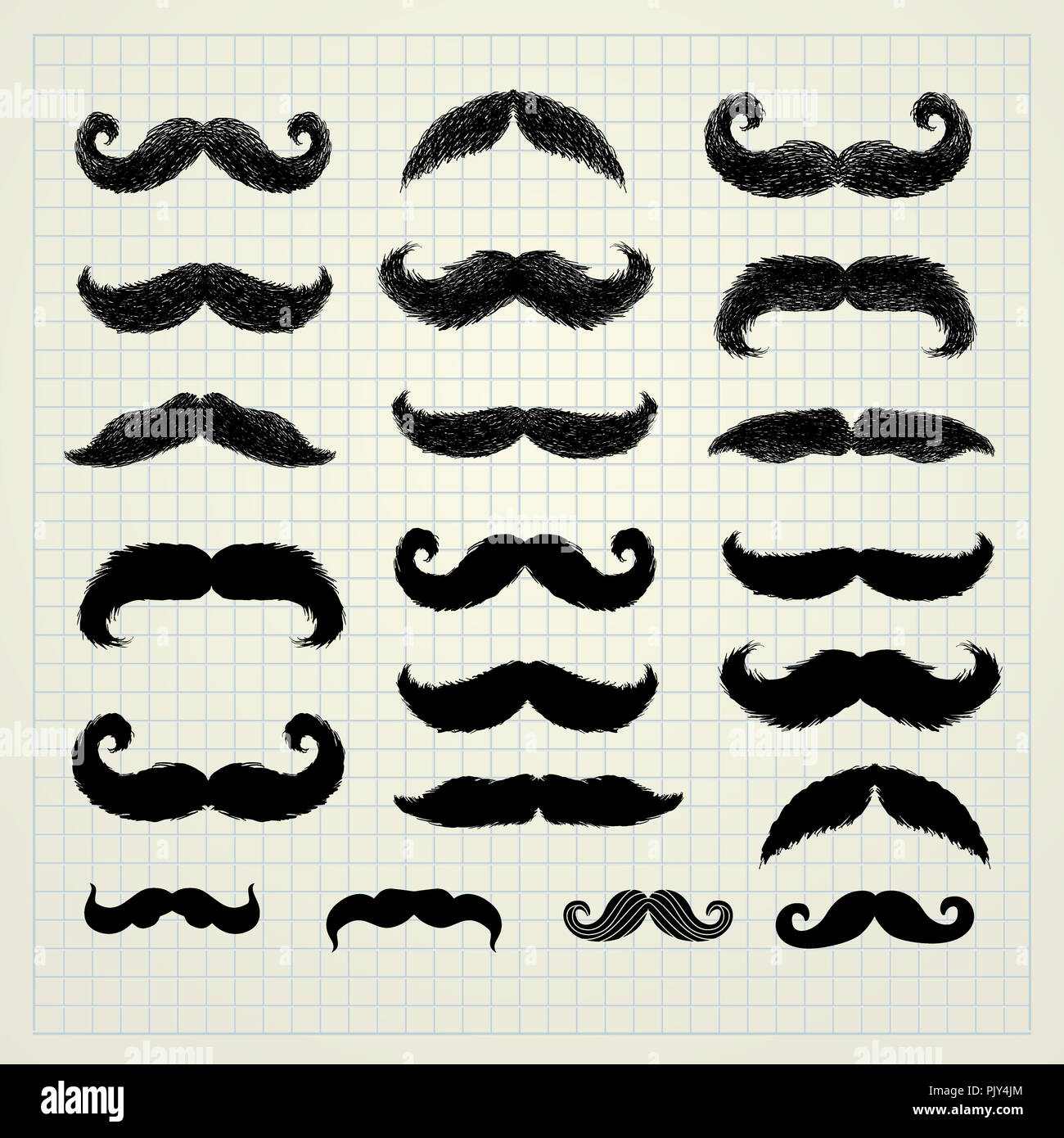 Moustache ou de la moustache. Movember vector icons set Banque D'Images