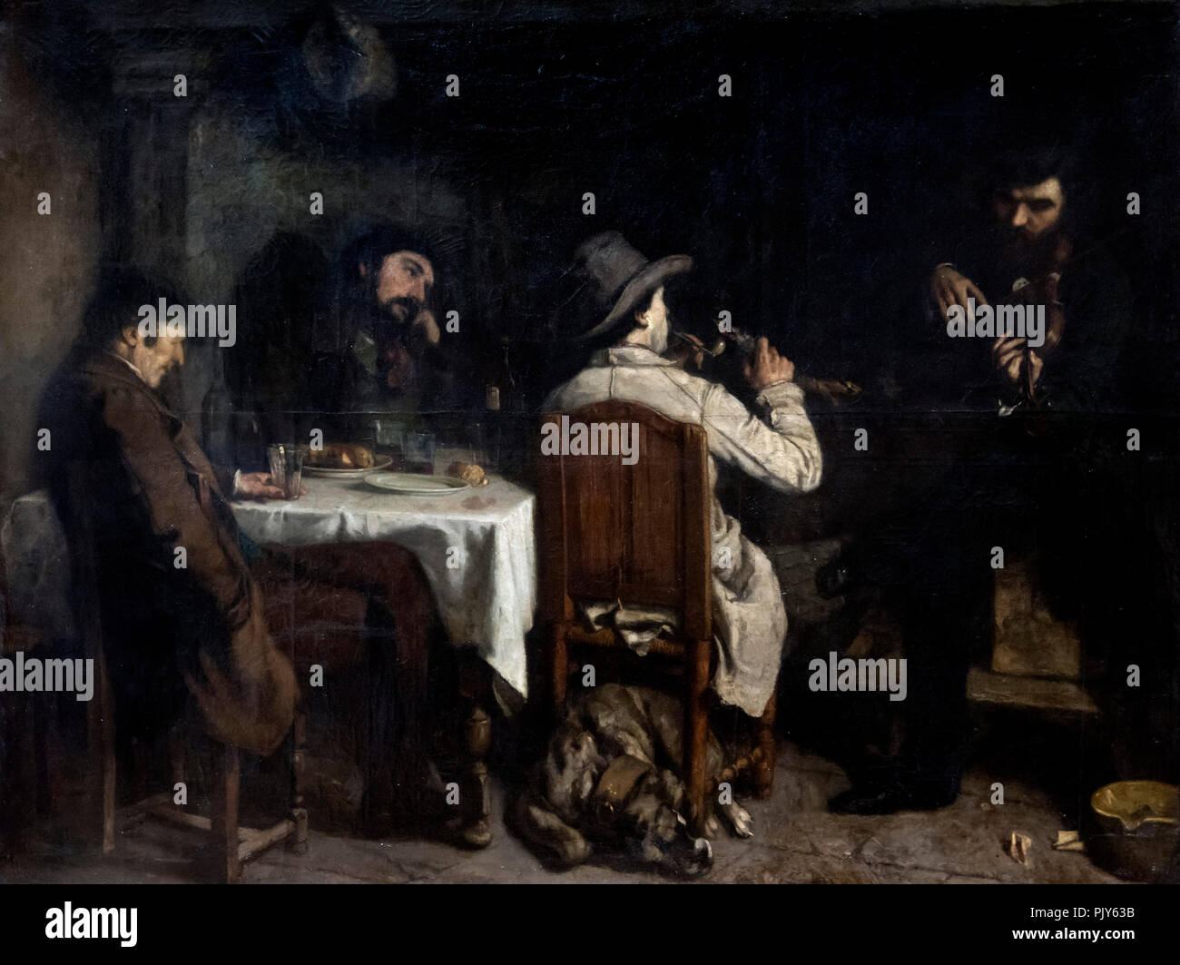 Gustave Courbet (1819-1877) 'Après le dîner à Ornans" (L'après une dInee Ornans), huile sur toile, 1849 Banque D'Images