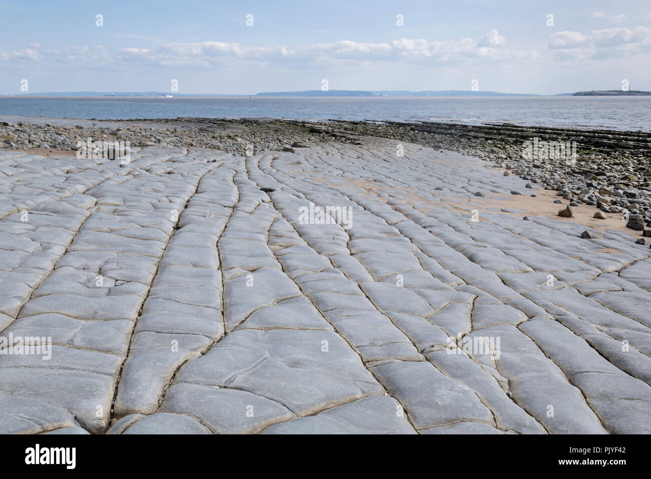 Formation lapiez sur l'estran de Lavernock Point, Glamorgan, Pays de Galles, Royaume-Uni Banque D'Images