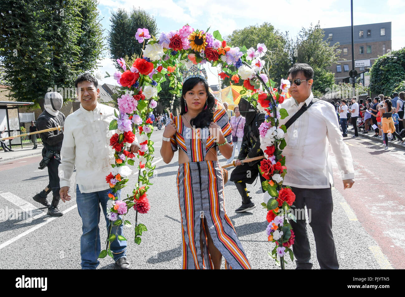 Londres, Royaume-Uni. 9 septembre 2018. Des centaines de regarder le défilé de la parade annuelle 2018 Carnaval de Hackney, le 9 septembre 2018, Londres, Royaume-Uni : Crédit photo Capital/Alamy Live News Banque D'Images