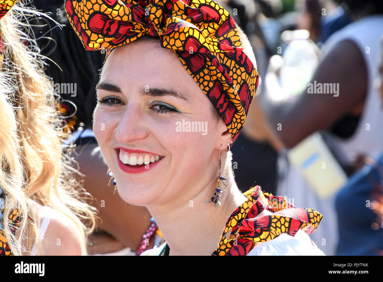 Londres, Royaume-Uni. 9 septembre 2018. Des centaines de regarder le défilé de la parade annuelle 2018 Carnaval de Hackney, le 9 septembre 2018, Londres, Royaume-Uni : Crédit photo Capital/Alamy Live News Banque D'Images