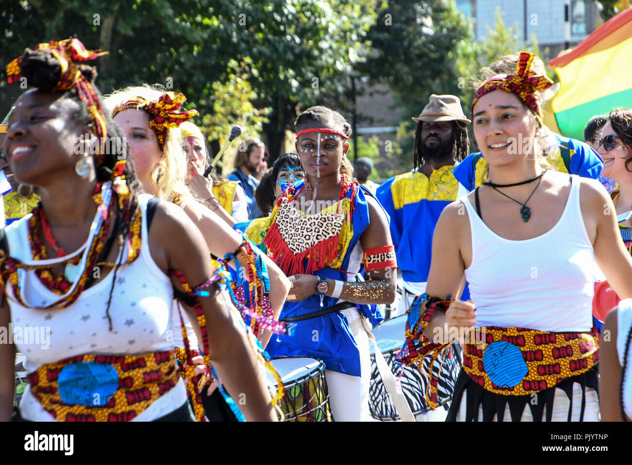 Londres, Royaume-Uni. 9 septembre 2018. Des centaines de regarder le défilé de la parade annuelle 2018 Carnaval de Hackney, le 9 septembre 2018, Londres, Royaume-Uni : Crédit photo Capital/Alamy Live News Banque D'Images