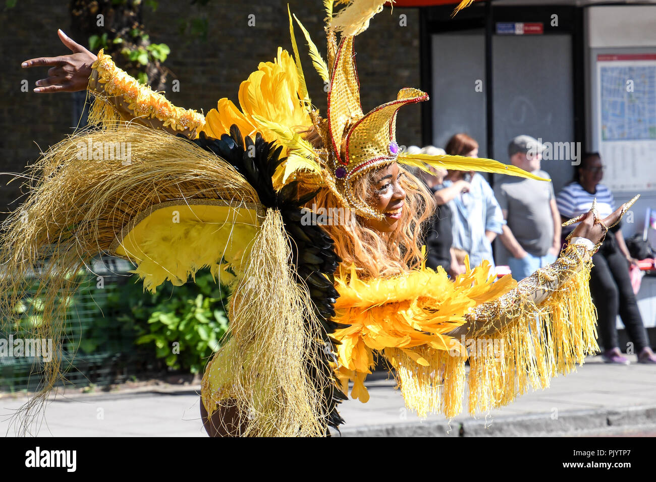 Londres, Royaume-Uni. 9 septembre 2018. Des centaines de regarder le défilé de la parade annuelle 2018 Carnaval de Hackney, le 9 septembre 2018, Londres, Royaume-Uni : Crédit photo Capital/Alamy Live News Banque D'Images