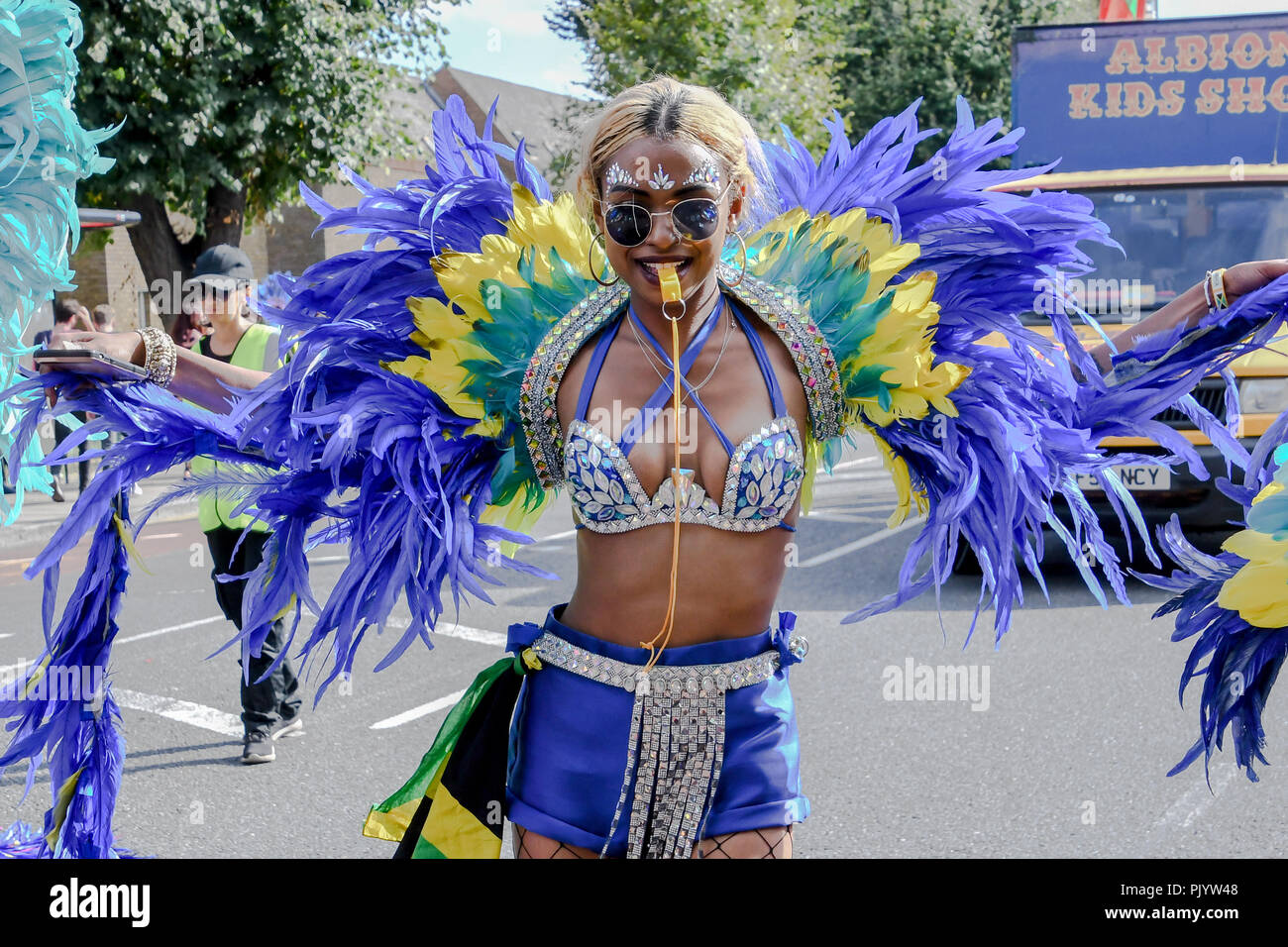 Londres, Royaume-Uni. 9 septembre 2018. Des centaines de regarder le défilé de la parade annuelle 2018 Carnaval de Hackney, le 9 septembre 2018, Londres, Royaume-Uni : Crédit photo Capital/Alamy Live News Banque D'Images