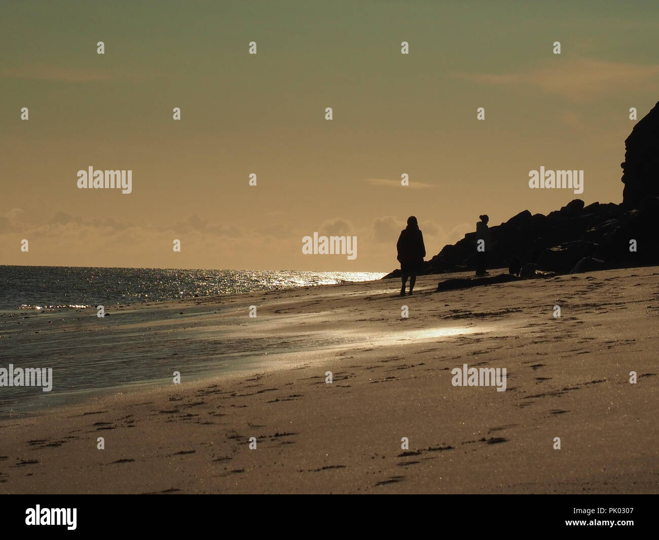 Whitby, Stathes et Robin Hood's Bay, sur la côte est, dans le Yorkshire du Nord des marines et des paysages pendant le lever du soleil. Banque D'Images