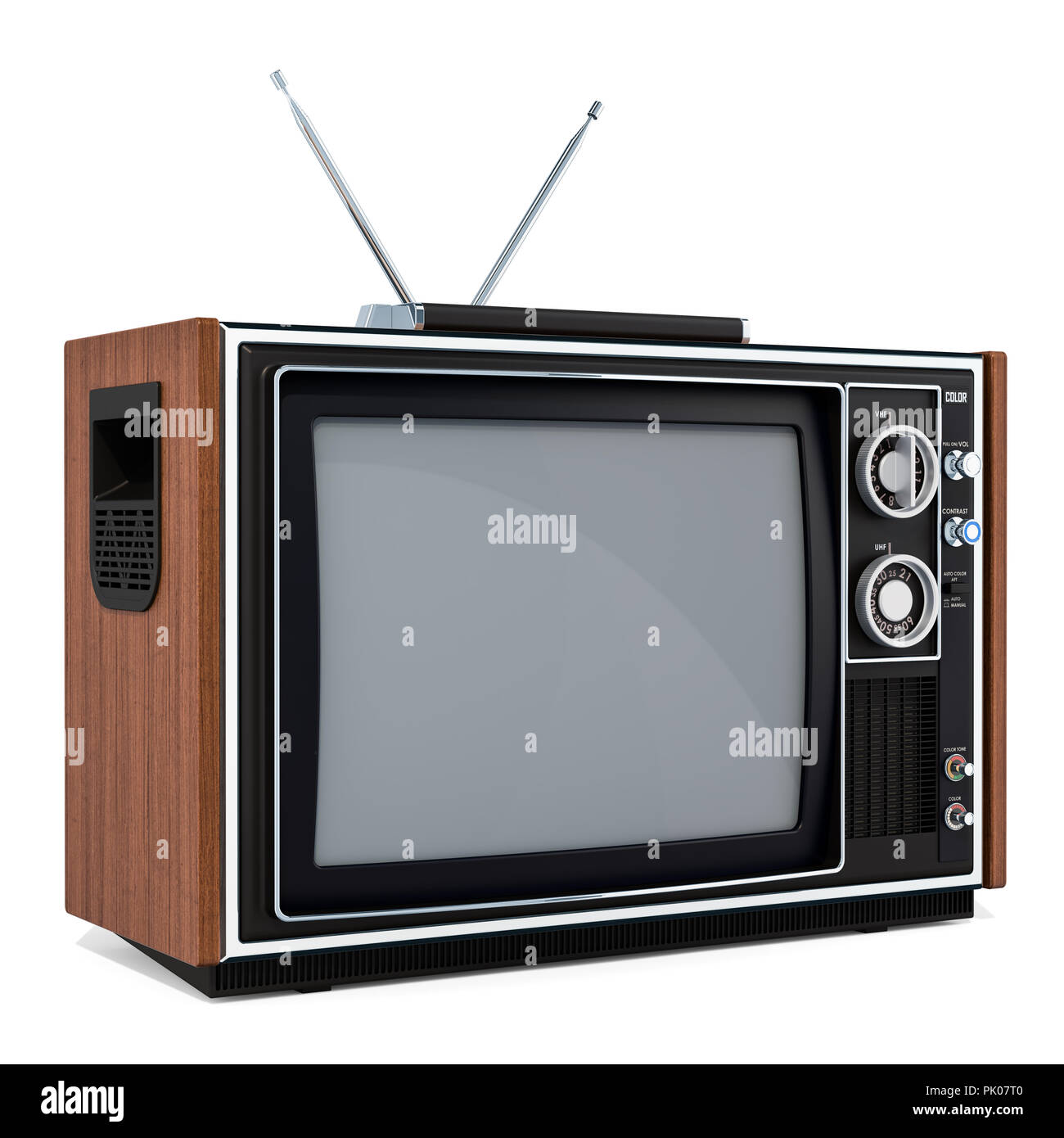 Vintage TV, 3D Rendering isolé sur fond blanc Banque D'Images Vintage TV, 3D Rendering isolé sur fond blanc Banque D'Images